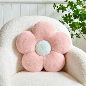 Flower Pillow, Cute Decorative Flower Shaped Throw Pillow (B-Pink, 14.9 Inch)