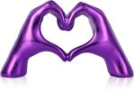 Purple Room Decor Accents, Heart Hand Statues and Sculptures