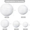 10Pcs White Paper Lanterns Decorative Chinese/Japanese Hanging Round Paper Lanterns Lamp for Birthday, Wedding, Christmas, Bridal, Home Decor