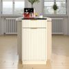 10-Gallon Woodgrain Tilt-Out Trash Can Cabinet Wooden Garbage Recycling Cabinet with Wave-Textured Hideaway Drawer&Pull-Out Bin-Multipurpose Kitchen/B