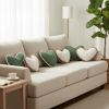 6PC 16.5 × 12.6in Heart-Shaped Plush and Woven Pillow Cover Set – Decorative Cushions for Home, Sofa, and Bedroom