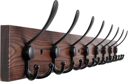 Coat Rack Wall Mount Coat Hooks Coat Hanger with 8 Metal Hooks