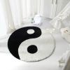 30" x 30" Yin Yang Shaped Rug For Adults, Black & White
