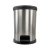 (2 pack) Bathroom Trash Can, 1.5 Gallon, Plastic Round Step Garbage Bin, Silver