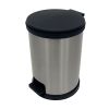 (2 pack) Bathroom Trash Can, 1.5 Gallon, Plastic Round Step Garbage Bin, Silver