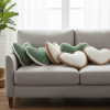 6PC 16.5 × 12.6in Heart-Shaped Plush and Woven Pillow Cover Set – Decorative Cushions for Home, Sofa, and Bedroom
