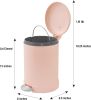 Small Trash Can, 1.2 Gallon | Round Stainless Steel Garbage Bin with Soft Close Lid & Step Foot Pedal | Metal Waste Basket with Removable Inner Bucket