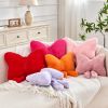 Dusty Pink Bow Pillow, Soft Bow Decorative Pillows with Faux Rabbit Fur, Cute 12" Bow Throw Pillows