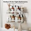 Shower Caddy with 5 Hooks Organizer for Hanging Razor and Sponge Bathroom Basket Adhesive Shower Shelf Storage Kitchen Rack Wall Mounted No Drilling R