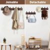 Coat Rack Wall Mount Coat Hooks Coat Hanger with 8 Metal Hooks