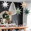 Sage Green 9-Pointed 12 Inch Paper Star Lanterns Christmas Hanging Lamp Paper Decorations Shade Wedding Birthday Christmas Home Party Decorations