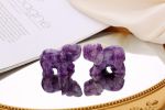 Amethyst Elephant Decor Statue Crystals Healing Stones Crystal Pocket Figurines Cute Stocking Stuffers Sculpture Gemstones Spiritual Home Office Desk