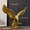 NORTHEUINS American Resin Golden Eagle Statue Art Animal Model Collection Ornament Home Office Desktop Feng Shui Decor Figurines