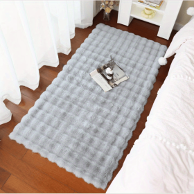 1pc Soft Plush Shaggy Area Rugs, Fluffy Bubble Velvet Floor Carpet For Bedroom Living Room, Bedside Rugs, Non-Slip Washable Carpet, (Color: Grey, size: 47.24*70.87inch)