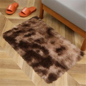 1pc, Tie-Dyed Shaggy Plush Area Rug for Bedroom, Living Room, and Nursery - Soft, Fluffy, Non-Slip, and Washable - Perfect for Kids, Girls (Color: Tie Dye Coffee, size: 19.69*31.5inch)