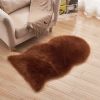 1pc Fluffy Imitation Wool Area Rug, Suede Fleece Bottom Long Imitation Wool Rug, Acrylic 80% Polyester 20%, 23.62*35.43inch, Living Room Bedroom Rug