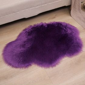 1pc, Fluffy Cloud Plush Rug - Soft Faux Fur Bedroom Decoration, Machine Washable, Funny Doormat, Nursery Decor, Throw Rugs for Home Decor (Color: purple, size: 23.62*35.43inch)