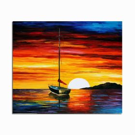 Frameless Abstract Sailing Seascape DIY Painting Handpainted Picture Painting On Canvas For Living Room Wall Artwork (size: 60x90cm)