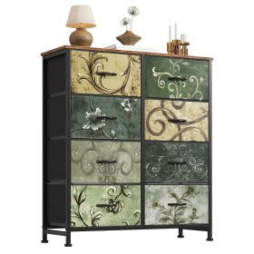Dresser, Bedside table with a movable fabric box, sturdy steel-framed wooden top organizer furniture (size: 8BC)