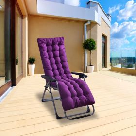 67x22in Chaise Lounger Cushion Recliner Rocking Chair Sofa Mat Deck Chair Cushion (Color: purple)