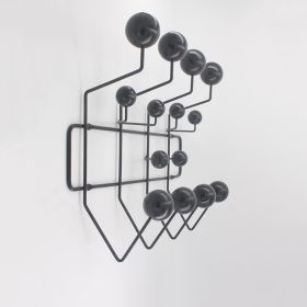Wall Hanger Hat Coat Rack Hang It All solid wood Hooks (Color: Black hook)