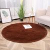 1pc, Plush PV Velvet Area Rug, 62.99", American Style Round Rug, Floor Decor