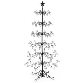6ft Wrought Iron Christmas Tree, Metal Ornament Display Tree Stand For For Holiday Party Home Decor, Indoor & Outdoor Decor Hanger, Black (Option: defaulttitle)
